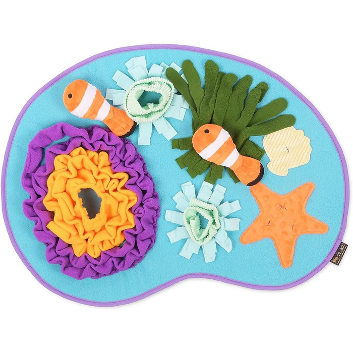Інтерактивна килимок-нюхалка для собак P.L.A.Y. з морською тематикою, для цуценят та собак всіх розмірів, іграшка-головоломка для повільного годування та тренування нюху