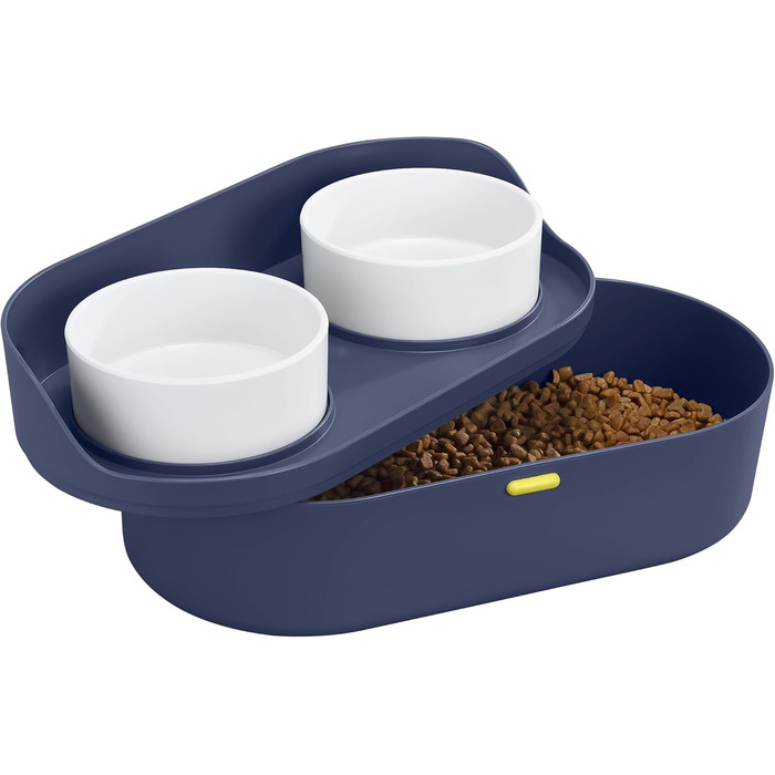 Набір мисок для собак Navaris (2 шт) - піднята годівниця для собак, блакитний колір