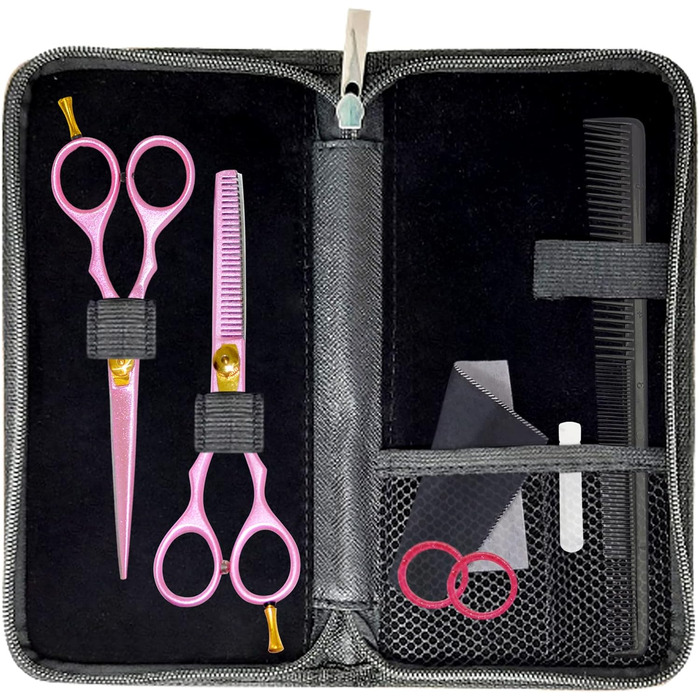 Професійний набір перукарських ножиць YNR (5,5 дюймів) – ножиці для стрижки та вирівнювання, гребінець, чохол. Підходить для чоловіків, жінок, дітей та дорослих.