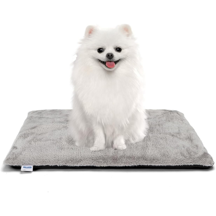 Nobleza Самогріюча килимок для собак та котів, зігріваючий килимок для домашніх тварин, зимовий, з memory foam, знімний м'який плюшевий чохол, сірий, 91x58x4 см (61x46x4 см)