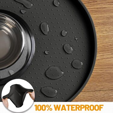 Гумова килимок для годівлі собак та котів з високим бордюром, водонепроникний, 48.3 x 19'L x 12'W (білий пісок)