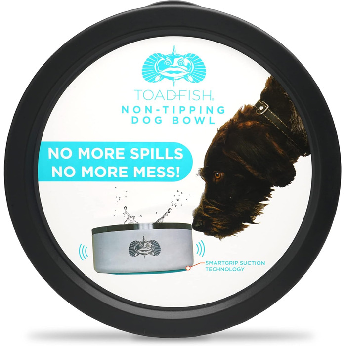 Двошаровий ізольований миска для собак Toadfish з кришкою та Smart-Grip, для корму і води, білий