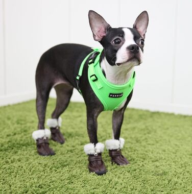 Повідець-шлея Puppia Neon для малих і середніх собак, регульований, м'який, антизахисний, підходить для цуценят, зелений, розмір M