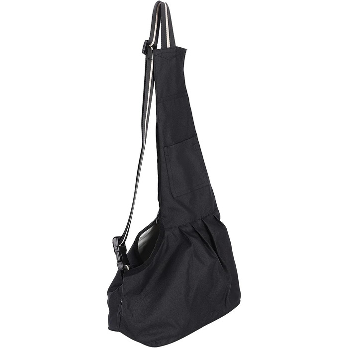 Сумка-слінг для собак маленьких порід, чорна (M) - переноска для тварин, регульована, з кишенею