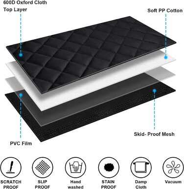 Захисний чохол на сидіння авто для собак, 136x119 см, чорний, універсальний, нейлон. З щіткою для чищення та сумкою. Підходить для більшості авто та SUV.
