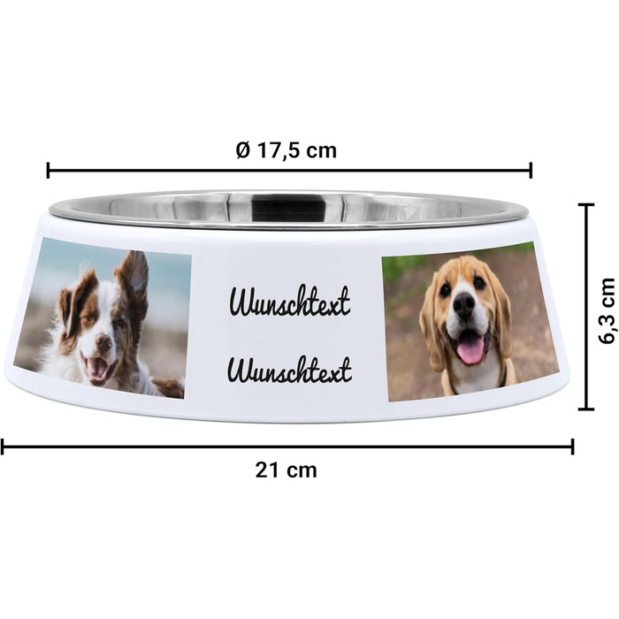 Миска для корму для собак PhotoFancy® з фотографією - персоналізована з власним дизайном (Layout 4)