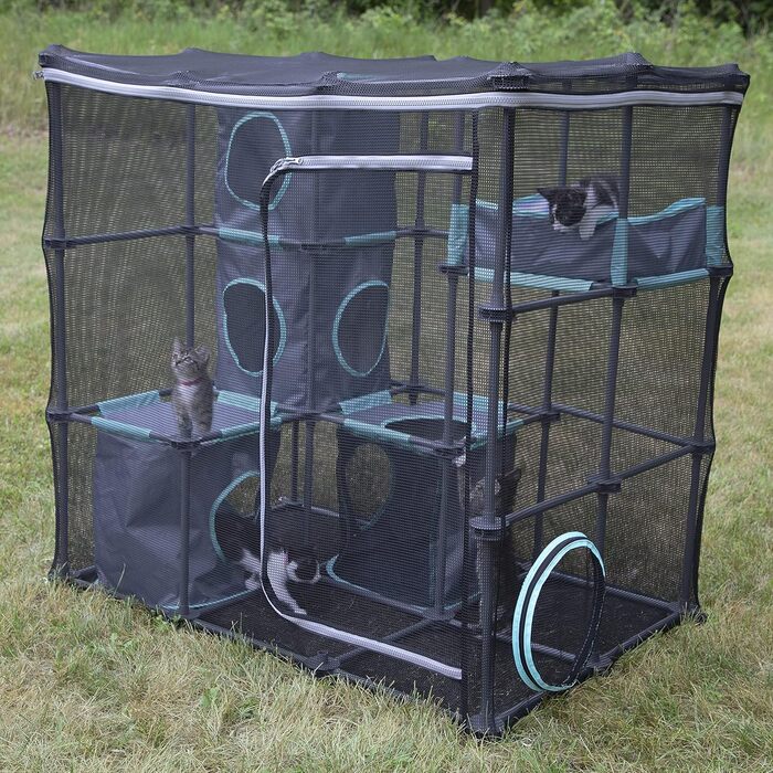 Котячий комплекс Kitty City Claw Mega для дому й вулиці, меблі для котів, лежак, кігтеточка з гофрованого картону, чорний