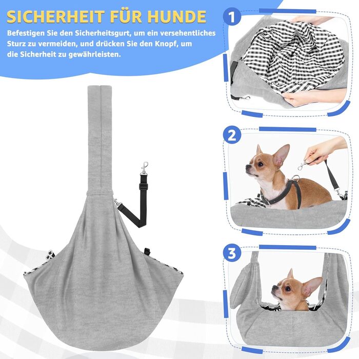 Сумка-переноска для собак SlowTon, сіро-пуловерний матеріал, для собак 4,5-7,2 кг, з регульованим плечовим ременем та передньою кишенею