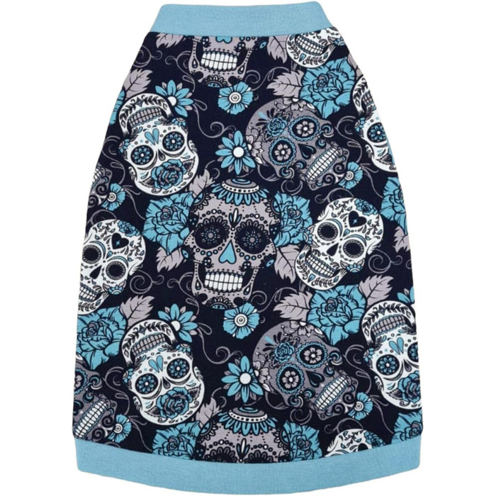 Футболка Kotomoda Sphynx з принтом черепа (синій, XS) для безшерстих котів