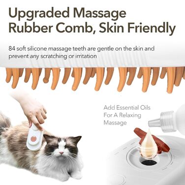 Масажна щітка 3-в-1 для собак та котів, видаляє відмерле волосся без розлітання, водяна щітка, фіолетовий