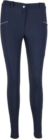 Лазура - жіночі зимові штани для верхової їзди Татяна | Повний силіконовий вшитий захист | Штани для верхової їзди з 2 кишенями для телефону | Чорні або темно-сині штани з повним силіконовим вшитим захистом | Верхова одяг розмір 34-46 34 Темно-синій