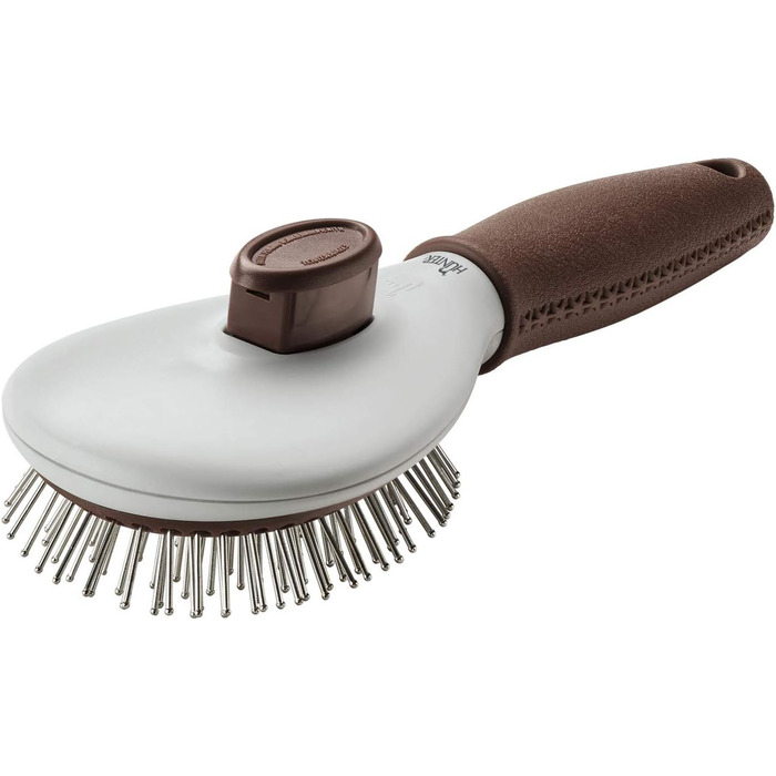 HUNTER SPA щітка для грумінгу собак, самоочисна, 22,5 x 8,0 см, L, сіра/коричнева