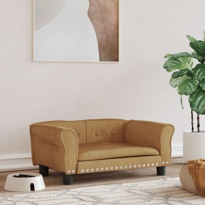 Festnight Софа для собак, лежанка для тварин, м'яка лежанка для собак, лежанка для собак з антиковзаючою поверхнею, лежанка для собак з велюру (70x45x30 см)