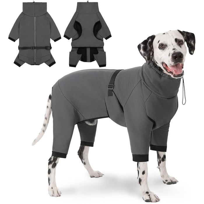 Водонепроникний теплий зимовий одяг для собак: куртка, пуловер, дощовик для малих та середніх порід (сірий)