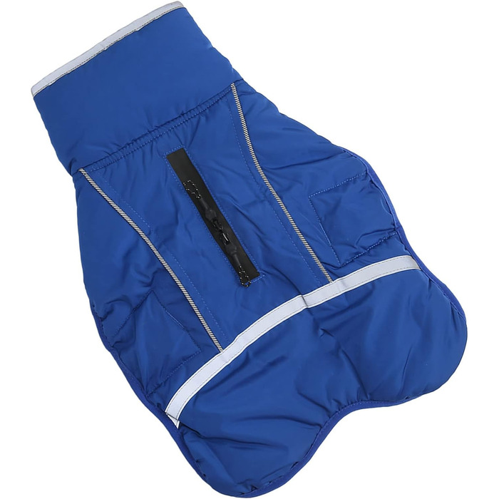 Теплий зимовий одяг для собак, куртка для собак, плюшевий нашийник з нейлону для маленьких та середніх собак з світловідбиваючим дизайном (Блакитний, L)