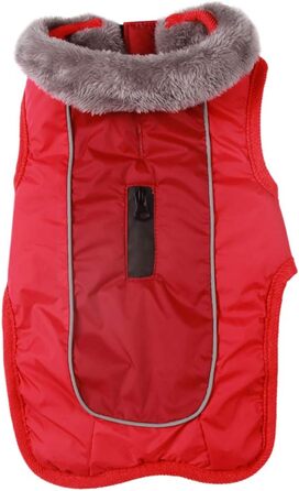 Водонепроникна тепла куртка для собак середнього розміру, бавовняна, для холодних зим, червона (M)