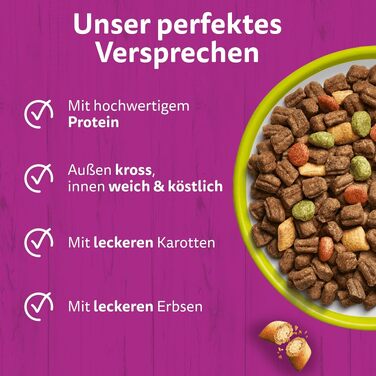 Сухий корм для дорослих котів WHISKAS з ягнятиною, набір 5 x 800 г