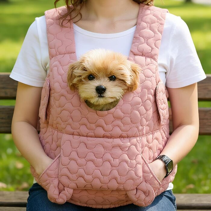 Рюкзак-переноска для собак та котів Ahuuen - Дихаючий, м'який, для маленьких собак, кошенят, цуценят. Підходить для прогулянок, подорожей, кемпінгу, велопоїздок (Рожевий)