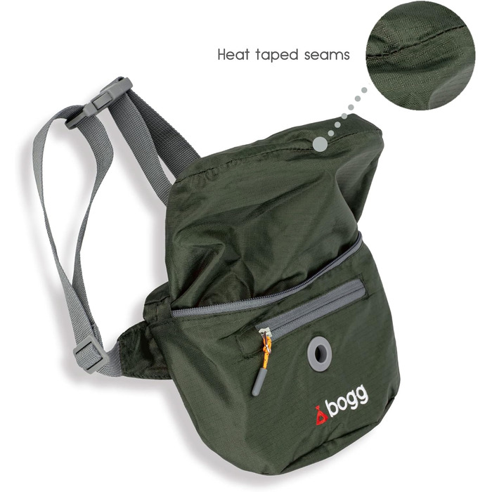 Універсальна сумка-переноска для собак BOGG з дозатором пакетів для вигулу та контейнером для відходів (Buster Green)