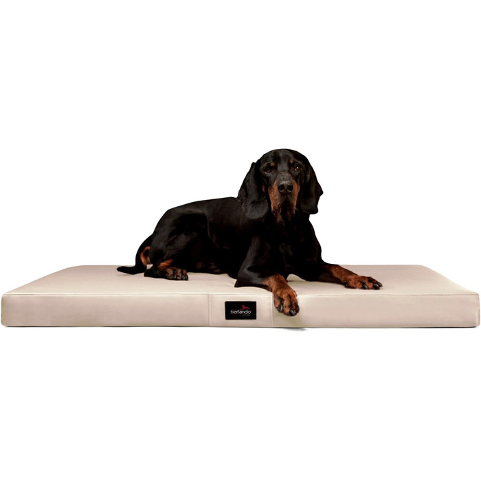 Ортопедичний лежак для собак Tierlando Alice Easy CLEAN з штучної шкіри, віскоеластичний, 100x80 см, колір: кремовий