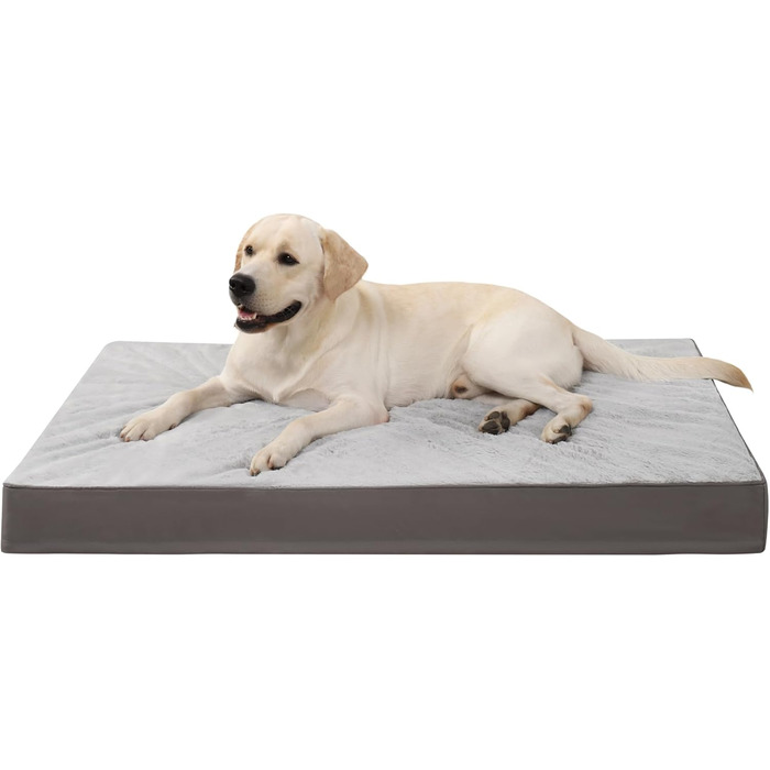 Ортопедичне ліжко для собак KSIIA XXL, 121x76 см, сіре, знімний чохол, двостороннє, водонепроникне