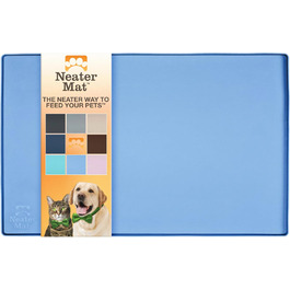 Силіконова підкладка під миску для собак і котів Neater Pet Brands, водонепроникна, захист підлоги, 48,3×30,5 см, блакитна