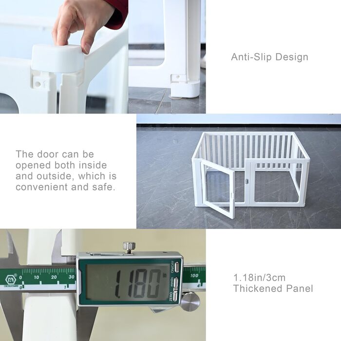 Laufstall для собак та цуценят WOOQOTT: безпечний загін з прозорими панелями, 61 см
