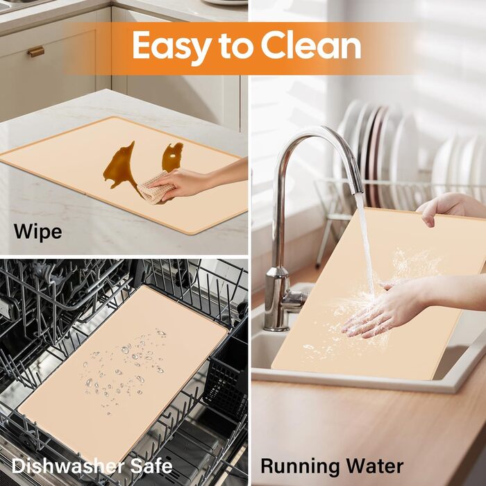 Килимок для годування собак та котів з силікону харчової якості, з піднятими бортиками, неслизький, жовтий (L)