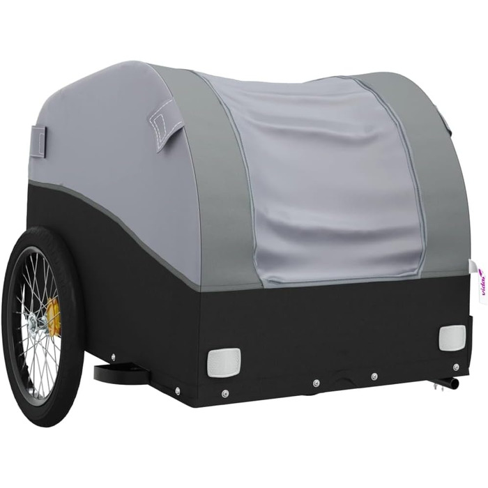 Дитячий причіп-транспортер для собак, чорно-сірий, 45 кг, сталь, легкий монтаж