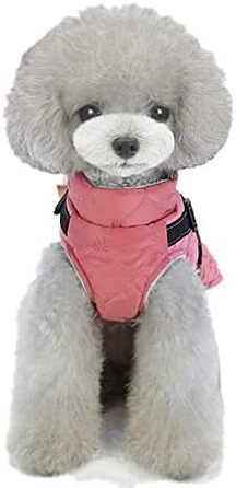 Теплий зимовий одяг для собак: куртка, жилетка, пуловер. Відбиваючий елемент, бавовна, без рукавів. Розмір S, колір рожевий