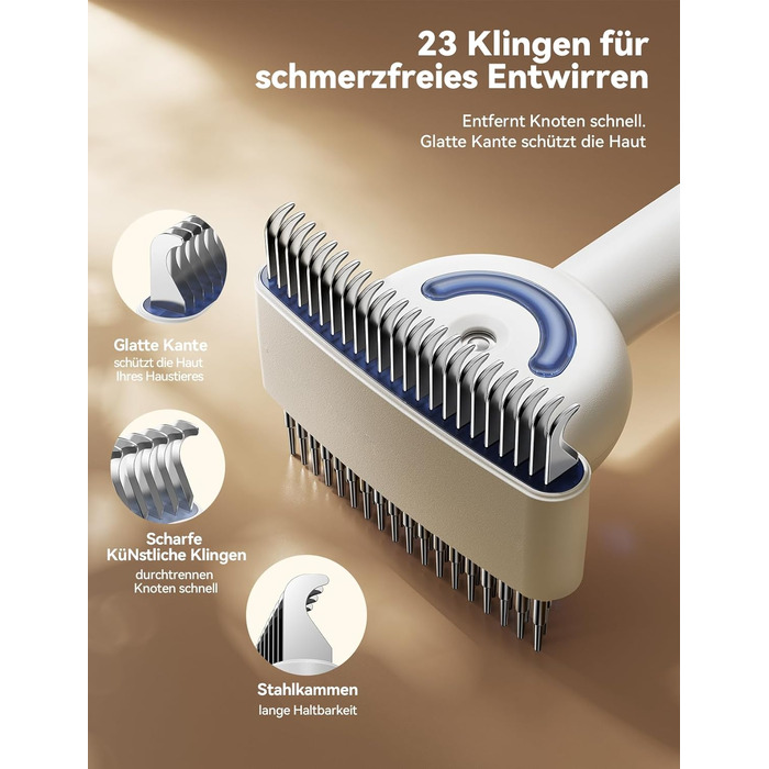 Щітка для вичісування підшерстка собак та котів FEELNEEDY, 4 в 1, для довгошерстих порід, 23+35 зубців, двосторонній спрей, 2 щітки з кожної сторони