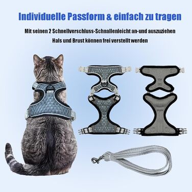 Іграшка для котів Brutgechirr Cat з мережевою тканиною, що дихає, та світловідбиваючими смугами (сірий, M)