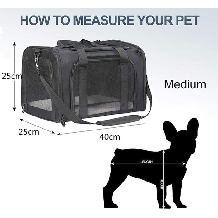 Транспортна сумка для кота/собаки Levoberg: складана переноска, сумка-переноска, дихаюча, середній розмір (Lila, M)