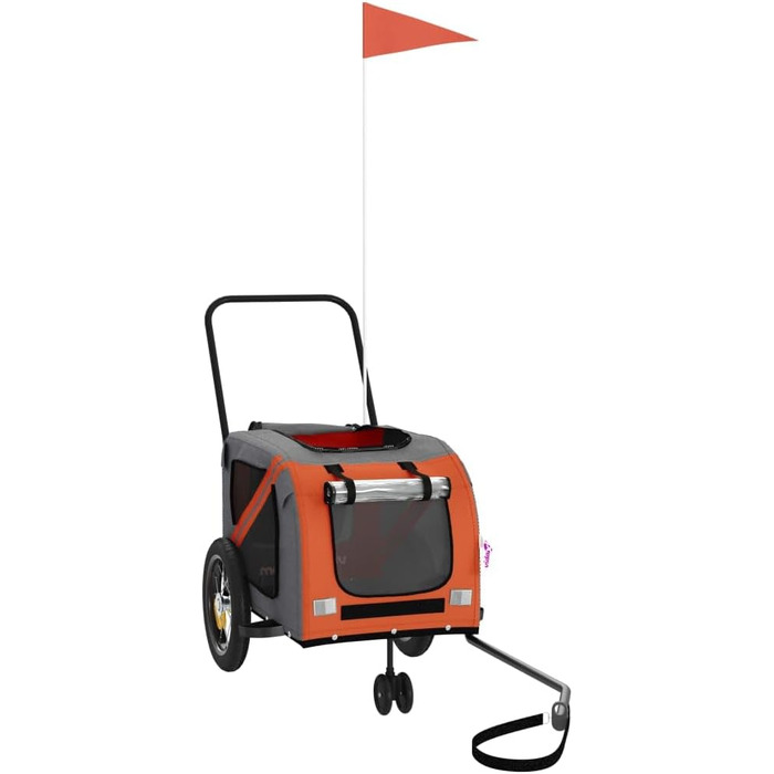 Причіп для велосипеда для собак Оранжево-чорний, Oxford-тканина та залізо, LH68839