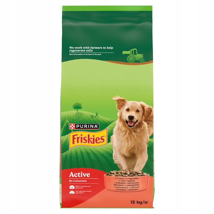 Корм для дорослих собак Friskies Active Karma з яловичиною та овочами, 15 кг