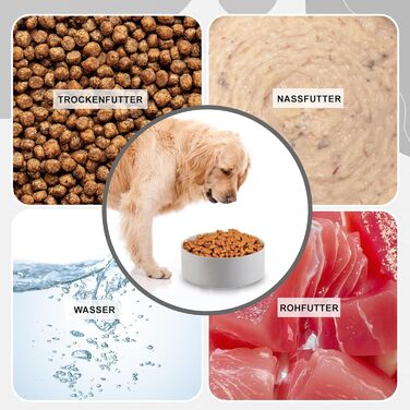 Керамічна миска для собак - неслизька, для маленьких та середніх собак, для води та корму. Керамічна миска для котів. Біла, 15 см, 720 мл