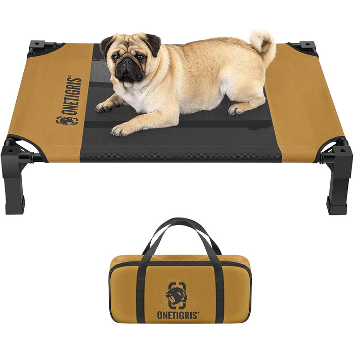 OneTigris Підвищене собаче ліжко, 130x91 см, висота 23 см, коричневе (S)