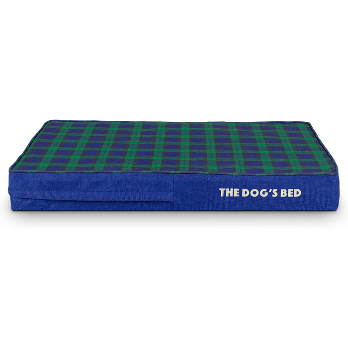 Ортопедичне ліжко для собак, велике, з штучного хутра, 101 x 64 x 10 см, вологостійке, з піною з пам'яті (Mittel (4' глибина), Чорний в клітинку Тартan)
