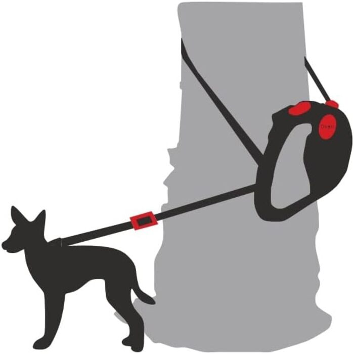 Рулетка-повідок Dogxi 5 м для собак до 25 кг, чорний, з карабіном, ширина 11 мм, для малих і середніх порід, розсувний, із фіксацією для авто