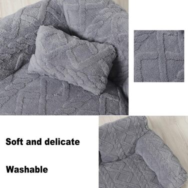 М'яке ліжко для собак та котів KunpengZen – зручне та миється, сірий колір, 65x45 см, до 7 кг