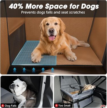 Автокрісло для собак FURTIME, велике, з жорстким дном, водонепроникне, для великих собак, підходить для SUV та позашляховиків