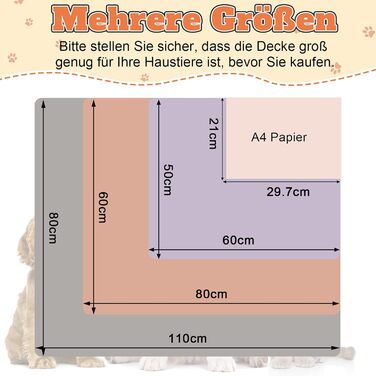 М'яка ковдра для собак та котів, 2 шт. 80x60 см сіра + 1 шт. 60x80 см рожева, для дому та подорожей