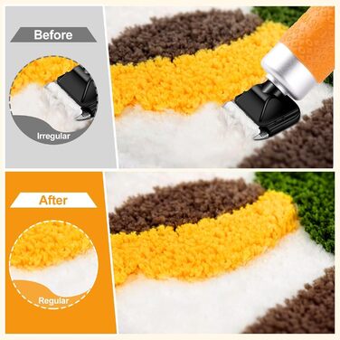 Електричний тепихарський ножик з регулюванням глибини зрізу, машинка для стрижки собак, 6 швидкостей, для тварин та килимів (Помаранчевий)