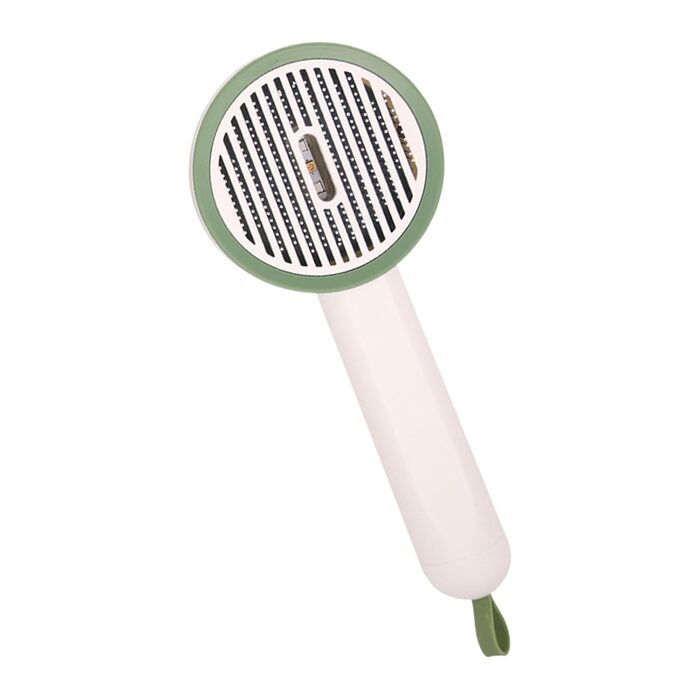 Гребінець для котів Slicker Brush – видалення шерсті, проти випадання, з UV-ф функцією, антиковзаюча ручка, для купання та подорожей, білий