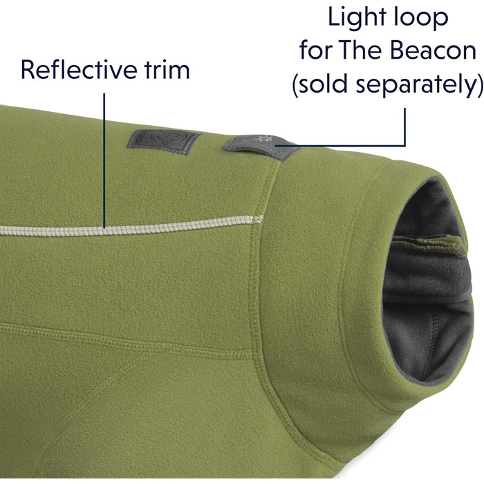 Куртка для собак RUFFWEAR Climate Changer, теплий флісовий плащ із поліестеровими рукавами для холодної погоди, зелений, XXS