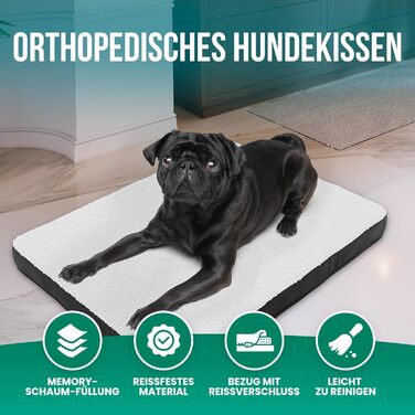 Ортопедичне ліжко для собак Avalo S - 45x65 см, з ефектом пам'яті, нековзне, пране, ортопедична подушка для собак