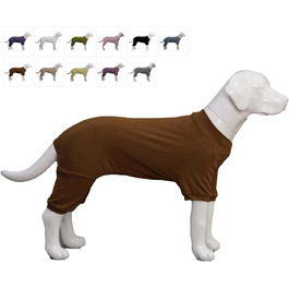 Піжама для собак Lovelonglong, бавовна, в'язана, 4 лапи, для всіх сезонів, теплий боді для собак великих, середніх та маленьких порід, колір кава, розмір L