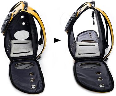 Рюкзак для тварин FOKOM, рюкзак-переноска для собак, котів, кроликів (32 x 29 x 42 см, жовтий)