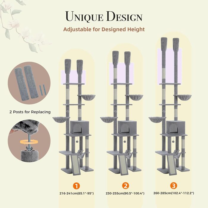 Дерево для котів PETEPELA з високою покрівлею та великою печерою (сірий)