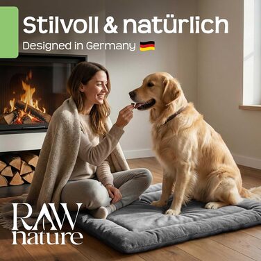 Лежанка для собак RAW Nature Hundedecke SAVO, XL, 110x70x4,5 см, м'яка, двостороння, для переносок, зелений колір